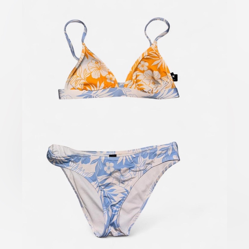 Hurley Light Blue & White Swim Top with Tag